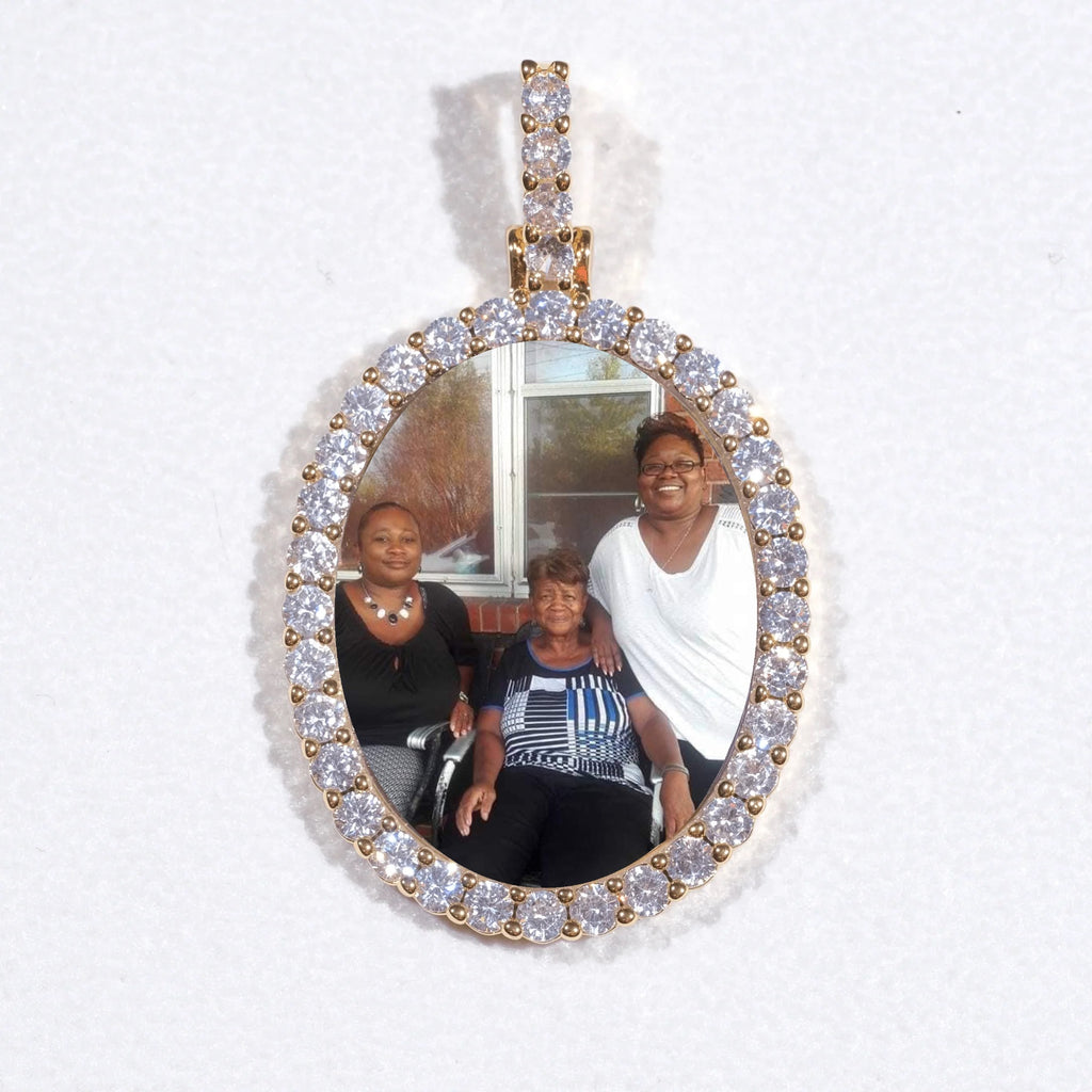 3D Oval Custom Picture Pendant