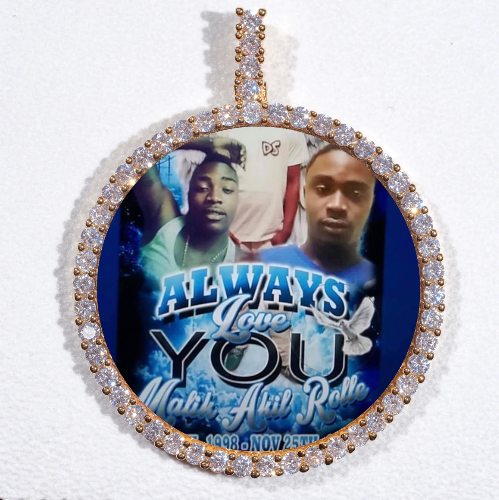 LARGE 3D CIRCLE CUSTOM PICTURE PENDANT