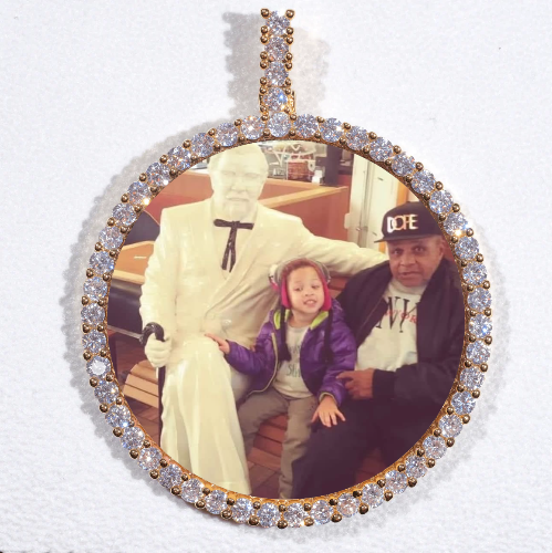 LARGE 3D CIRCLE CUSTOM PICTURE PENDANT