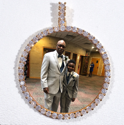 LARGE 3D CIRCLE CUSTOM PICTURE PENDANT