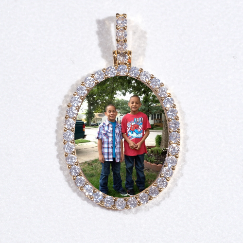 3D Oval Custom Picture Pendant
