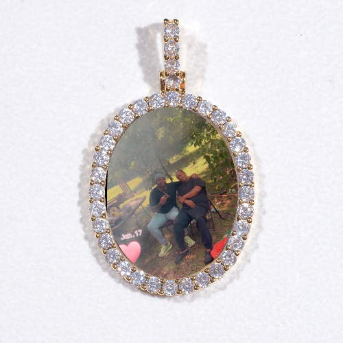 3D Oval Custom Picture Pendant