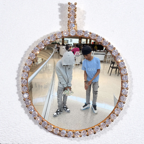 LARGE 3D CIRCLE CUSTOM PICTURE PENDANT
