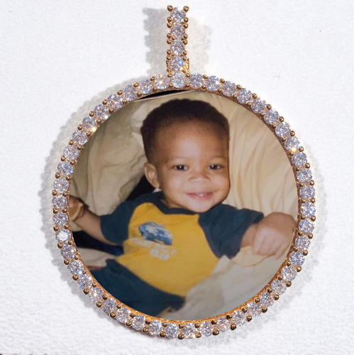 LARGE 3D CIRCLE CUSTOM PICTURE PENDANT