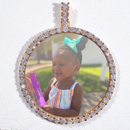 LARGE 3D CIRCLE CUSTOM PICTURE PENDANT