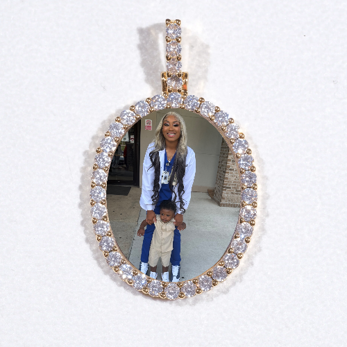 3D Oval Custom Picture Pendant