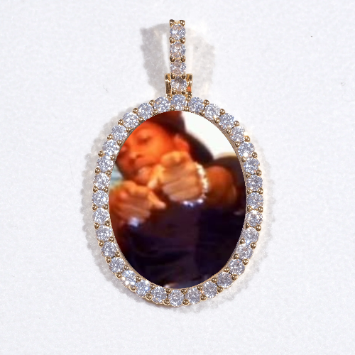 3D Oval Custom Picture Pendant