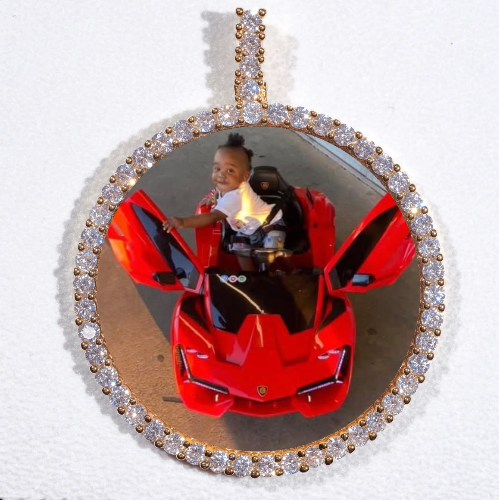 LARGE 3D CIRCLE CUSTOM PICTURE PENDANT