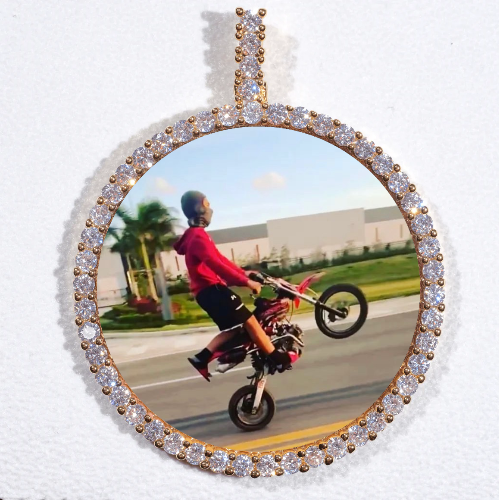 LARGE 3D CIRCLE CUSTOM PICTURE PENDANT