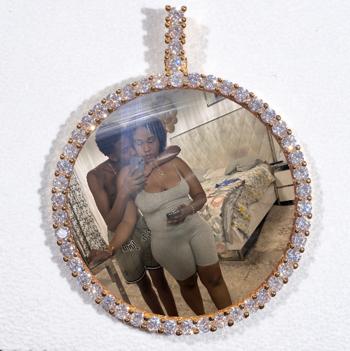 LARGE 3D CIRCLE CUSTOM PICTURE PENDANT