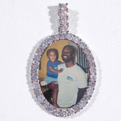 Large 3D Oval Custom Picture Pendant
