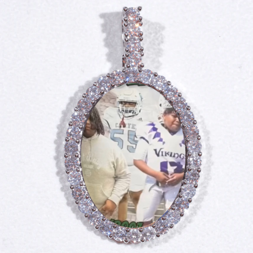 Large 3D Oval Custom Picture Pendant