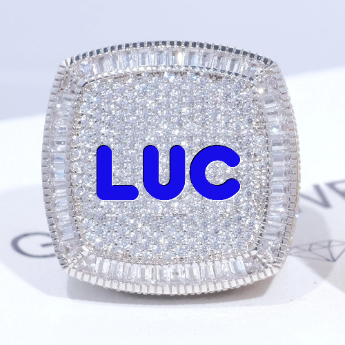 CUSTOM LETTER 3D ICED RING