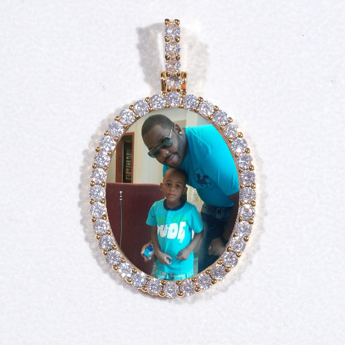 3D Oval Custom Picture Pendant