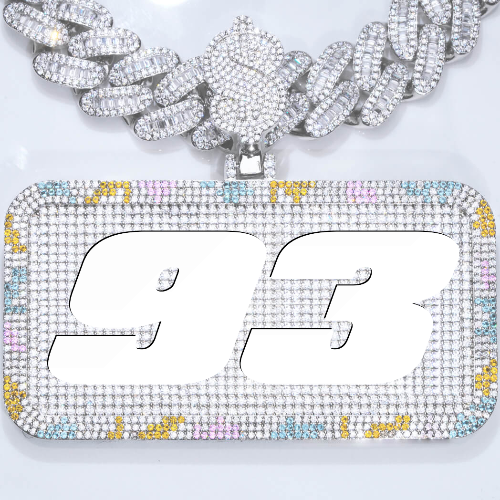 CUSTOM LETTER NECKLACE 3D COLORFUL SQUARE