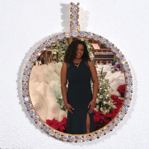 LARGE 3D CIRCLE CUSTOM PICTURE PENDANT