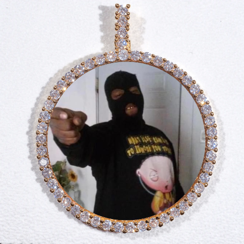 LARGE 3D CIRCLE CUSTOM PICTURE PENDANT