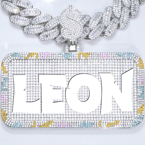 CUSTOM LETTER NECKLACE 3D COLORFUL SQUARE