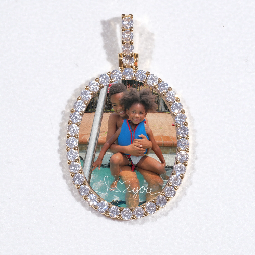 3D Oval Custom Picture Pendant