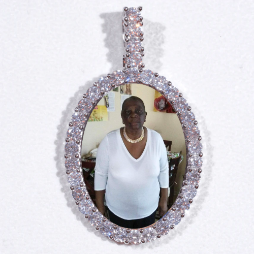 Large 3D Oval Custom Picture Pendant