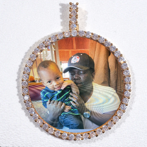 LARGE 3D CIRCLE CUSTOM PICTURE PENDANT