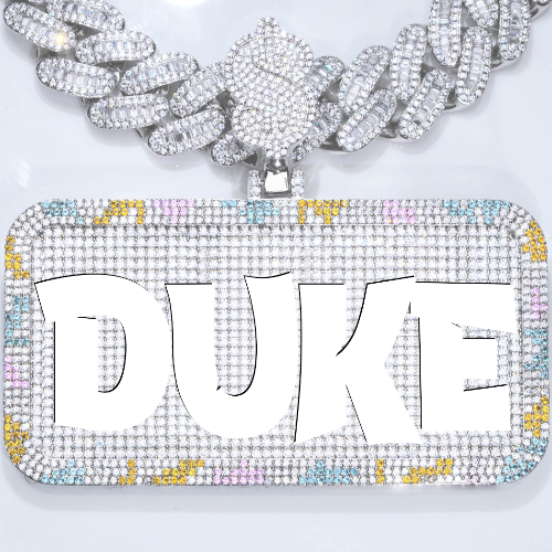 CUSTOM LETTER NECKLACE 3D COLORFUL SQUARE