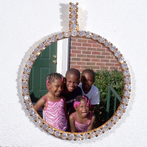 LARGE 3D CIRCLE CUSTOM PICTURE PENDANT