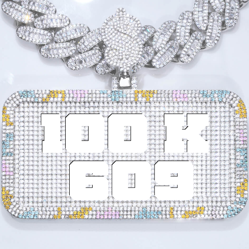 CUSTOM LETTER NECKLACE 3D COLORFUL SQUARE