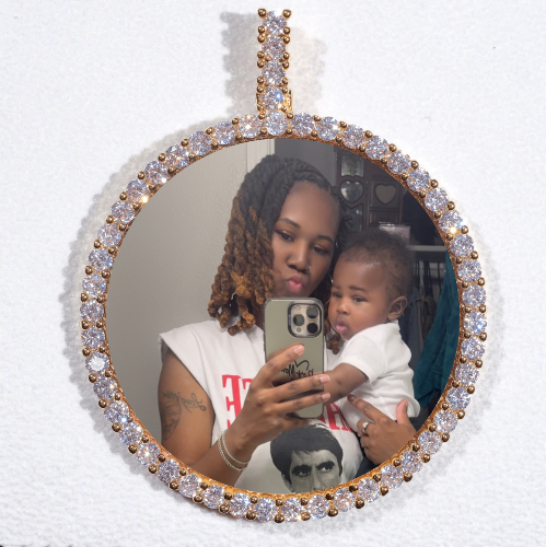 LARGE 3D CIRCLE CUSTOM PICTURE PENDANT