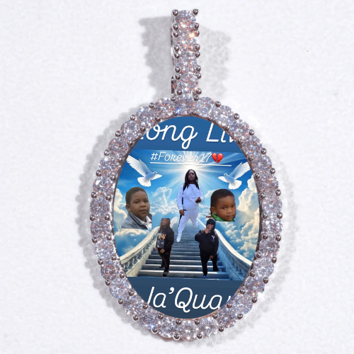Large 3D Oval Custom Picture Pendant