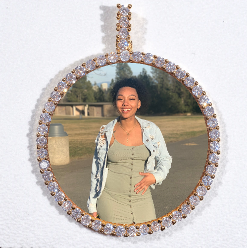 LARGE 3D CIRCLE CUSTOM PICTURE PENDANT