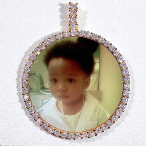 LARGE 3D CIRCLE CUSTOM PICTURE PENDANT