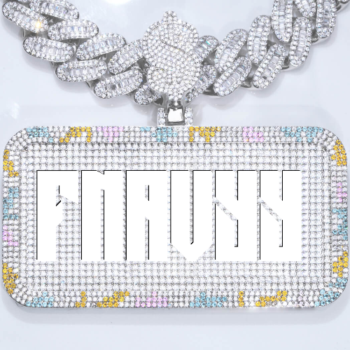 CUSTOM LETTER NECKLACE 3D COLORFUL SQUARE