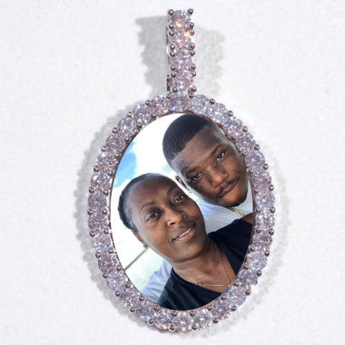 Large 3D Oval Custom Picture Pendant