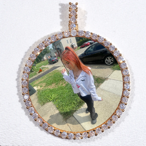 LARGE 3D CIRCLE CUSTOM PICTURE PENDANT