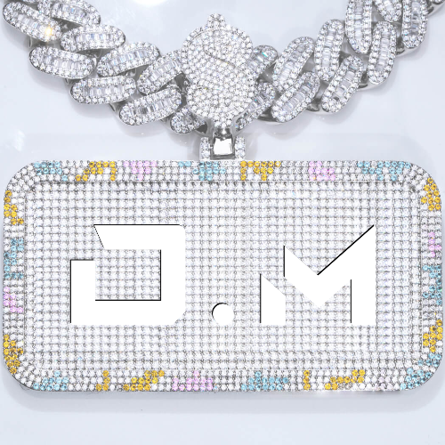 CUSTOM LETTER NECKLACE 3D COLORFUL SQUARE