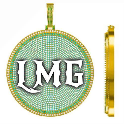 CUSTOM LETTER NECKLACE 3D BIG DISC