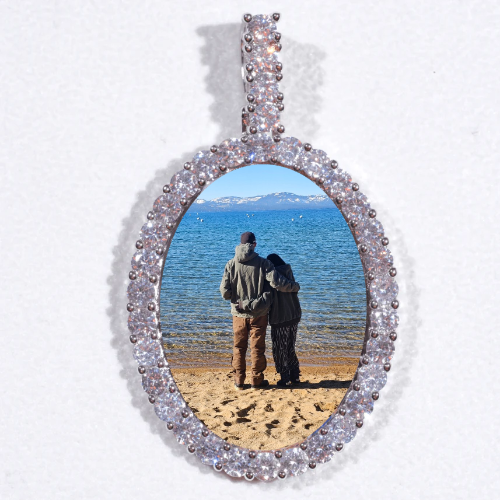 Large 3D Oval Custom Picture Pendant