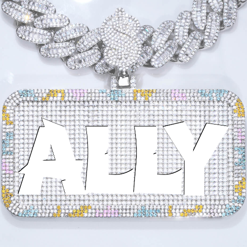 CUSTOM LETTER NECKLACE 3D COLORFUL SQUARE