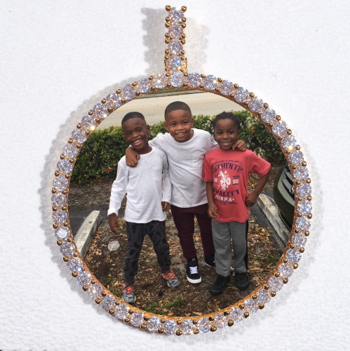 LARGE 3D CIRCLE CUSTOM PICTURE PENDANT