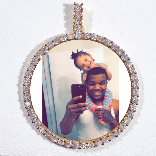 LARGE 3D CIRCLE CUSTOM PICTURE PENDANT