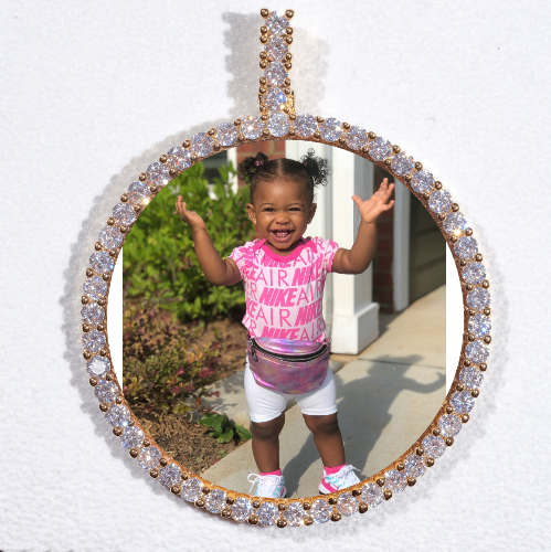 LARGE 3D CIRCLE CUSTOM PICTURE PENDANT