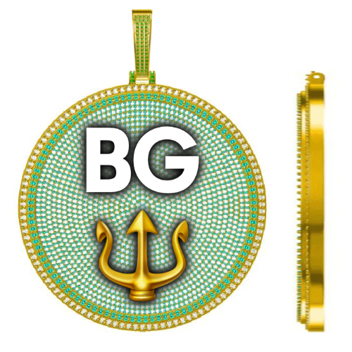 CUSTOM LETTER NECKLACE 3D BIG DISC