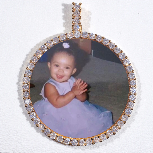 LARGE 3D CIRCLE CUSTOM PICTURE PENDANT
