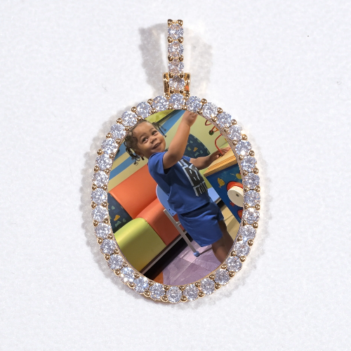 3D Oval Custom Picture Pendant
