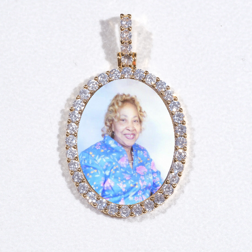 3D Oval Custom Picture Pendant