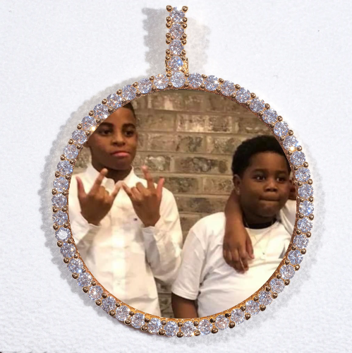 LARGE 3D CIRCLE CUSTOM PICTURE PENDANT