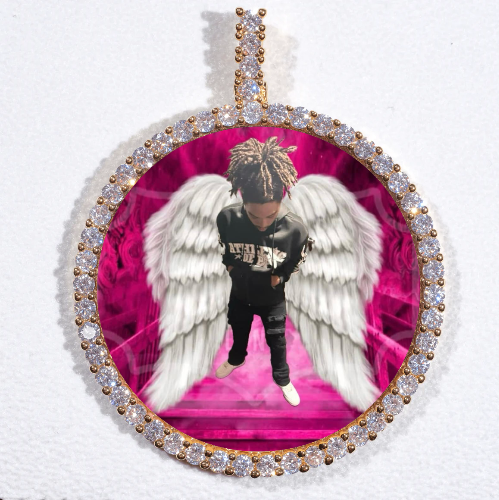 LARGE 3D CIRCLE CUSTOM PICTURE PENDANT