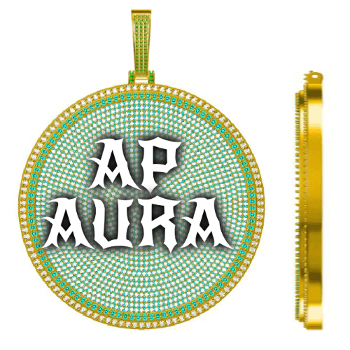 CUSTOM LETTER NECKLACE 3D BIG DISC