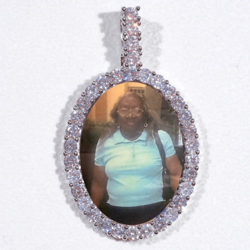 Large 3D Oval Custom Picture Pendant